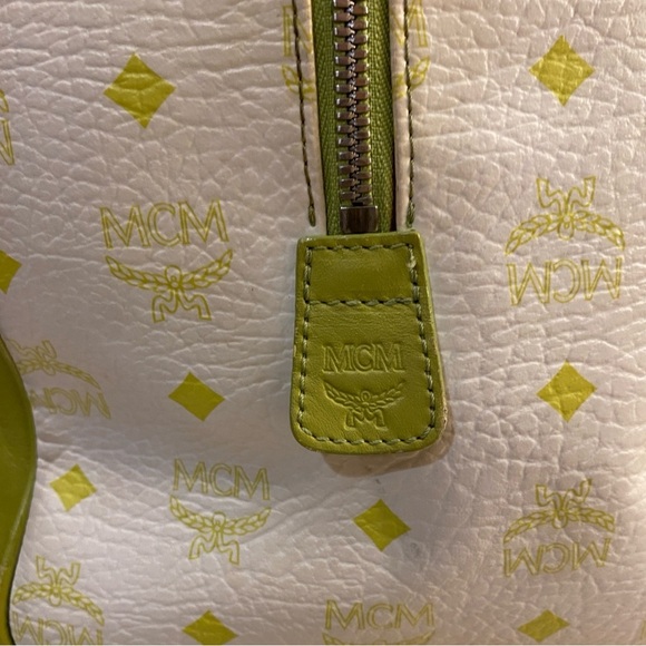 MCM Lime Green & White Visetos Boston Bag, EUC - Picture 16 of 16